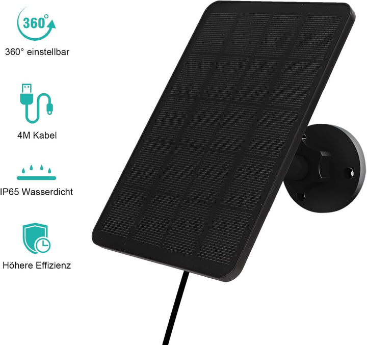 Solarpanel für Blink Kamera, 4W Solarmodul kompatibel mit Blink Outdoor 4 (4th Gen) Kamera, Verstell