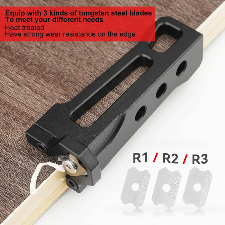 Holzbearbeitungs-Kantenschneider mit 3 Klingen, Aluminium-Banding, Bogentrimmen, Manuelles Hobelmess