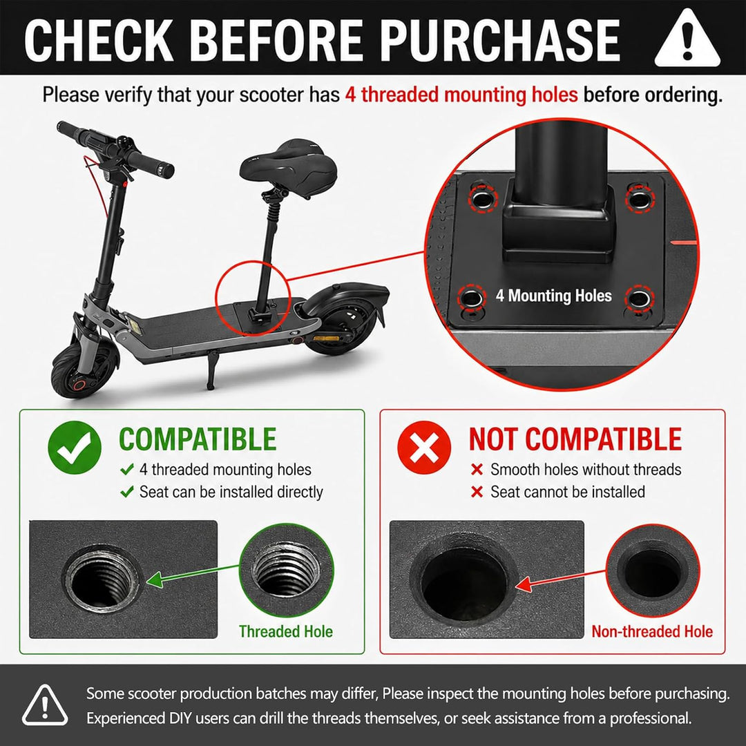 Höhenverstellbarer Klappsitz für Elektroroller, kompatibel mit Segway Ninebot F3/E3/E3Pro Roller, 45