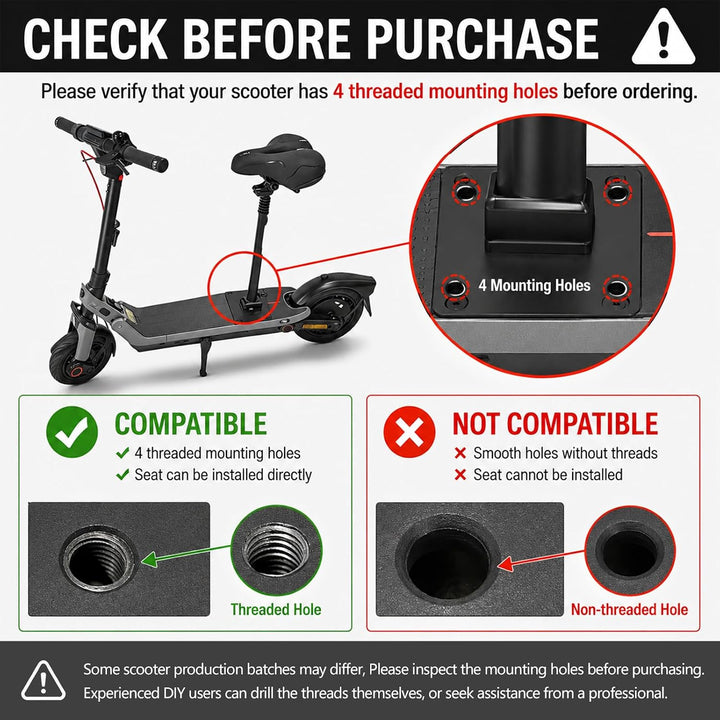 Höhenverstellbarer Klappsitz für Elektroroller, kompatibel mit Segway Ninebot F3/E3/E3Pro Roller, 45