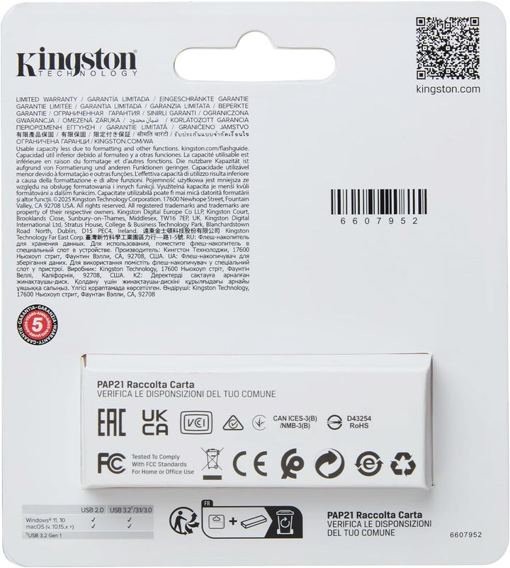 Kingston DataTraveler Exodia S USB-Stick - 512GB - USB 3.2 Gen 1 - USB Type A - Schwarz/Gelb - DTXS/