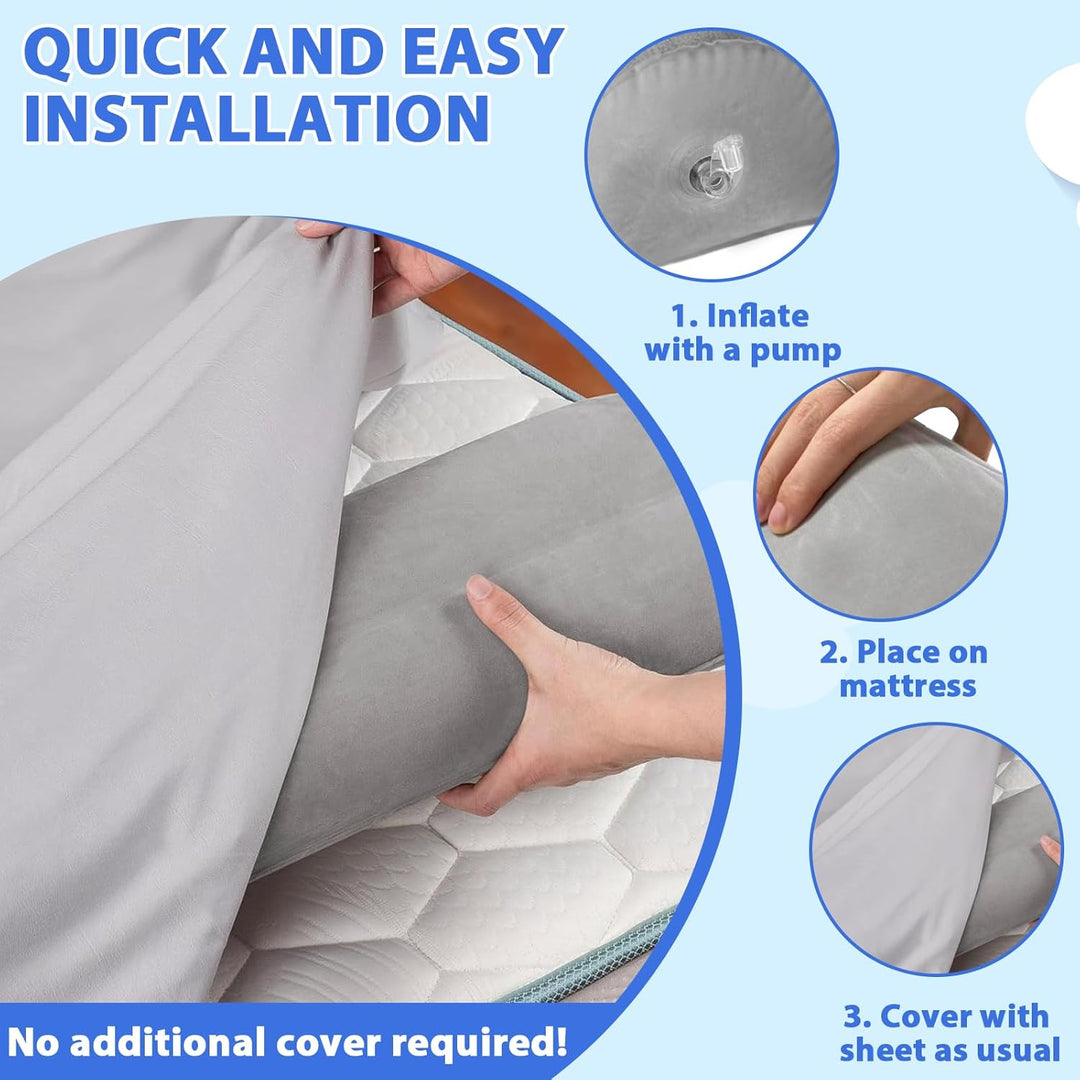 Rausfallschutz Bett, 2er Pack Aufblasbares Bettgitter Rausfallschutz, 127cm Bettkantenschutz Reise f