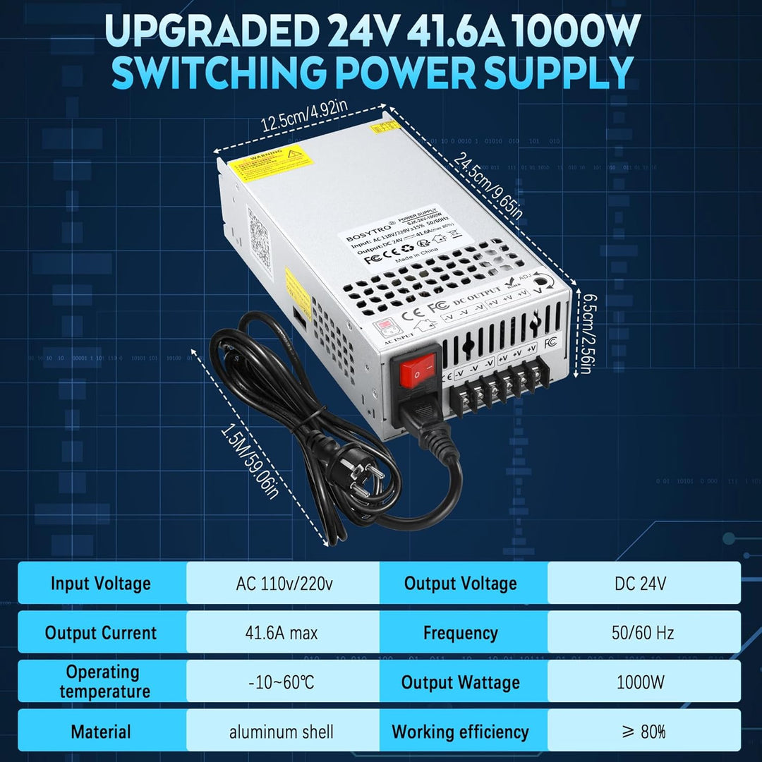 Upgrade Netzteil 24V 41.6A 1000W Schaltnetzteil Adapter Transformator LED Treiber AC110V / 220V (SMP