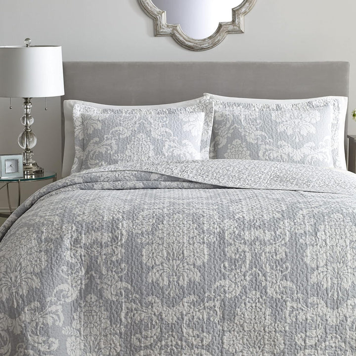 Laura Ashley Home Branch Toile Collection Bettwäsche-Set, Baumwolle, wendbar, mit passenden Kissenbe