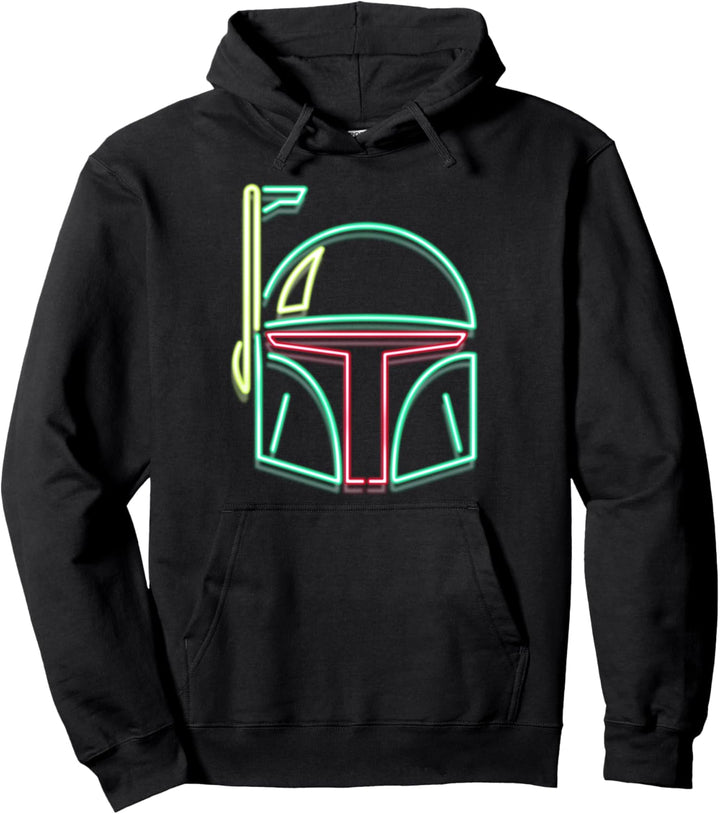 Star Wars Boba Fett Neon Light Helmet Pullover Hoodie