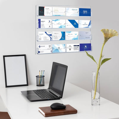 Keweni Acryl Visitenkartenhalter Wandhalterung,Klare Aufkleber Display Rack Mehrere klare Acryl-Kart