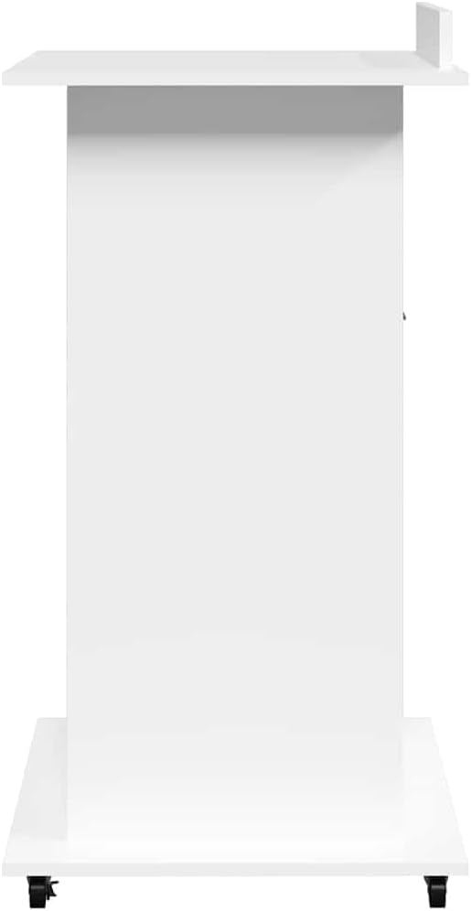 vidaXL Rednerpult, Stehpult mit Rollen Schublade, Mobil Stehtisch Rollbar mit Umrandung, Schreibpult