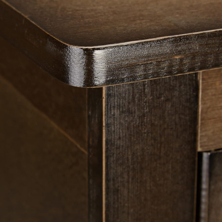 Relaxdays Waschbeckenunterschrank dunkelbraun LAMELL, Badschrank aus Bambus, Waschbeckenschrank, HBT