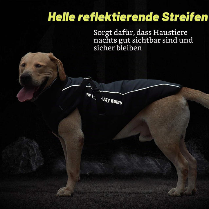 Idepet Hund Mantel Warme Jacke, Reflektierender Haustier-Schneeanzug Sport im Freien wasserdichte Hu