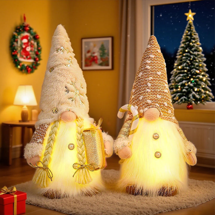 Weihnachtswichtel Figuren Gross, 2 Stück Wichtel Figuren Weihnachten, Weihnachtszwerge Beleuchtet mi