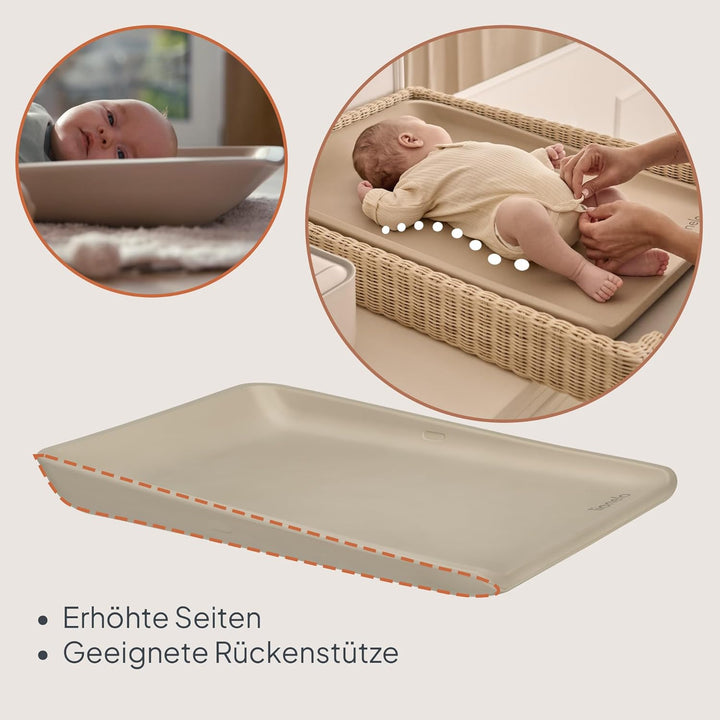 Lionelo Megs Wickelauflage für Wickeltische, wasserdicht, waschbar, multifunktional, weicher PU-Scha