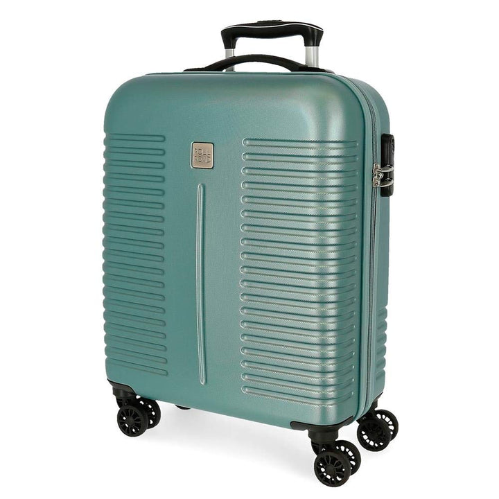 Roll Road India Kabinenkoffer Grün 40x55x20 cms Hartschalen ABS Kombinationsschloss 37L 2,5Kgs 4 Dop