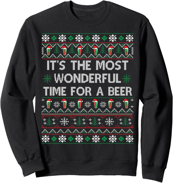 It's The Most Wonderful Time For A Beer Ugly Christmas Sweatshirt