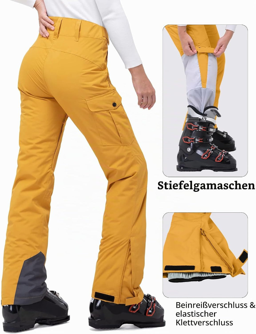 33,000ft Damen Skihose Outdoorhose Wasserdicht Winddichte Softshellhose Warme Gefütterte Thermohose