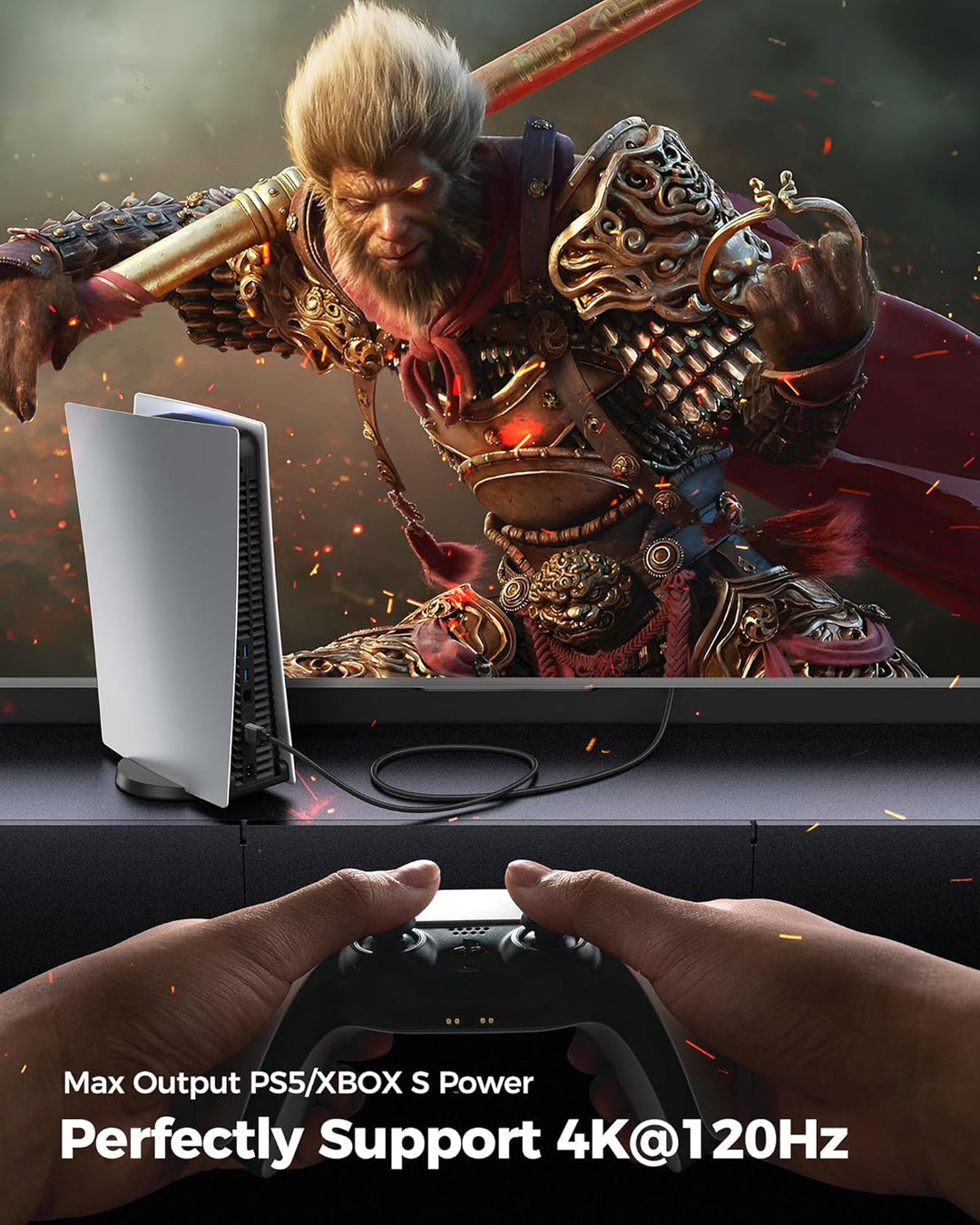 Silkland 10K 8K HDMI 2.1 Kabel 15m, HDMI Kabel 4K@144Hz/120Hz 8K@60Hz,eARC, HDR10, Dolby Atmos, 48Gb