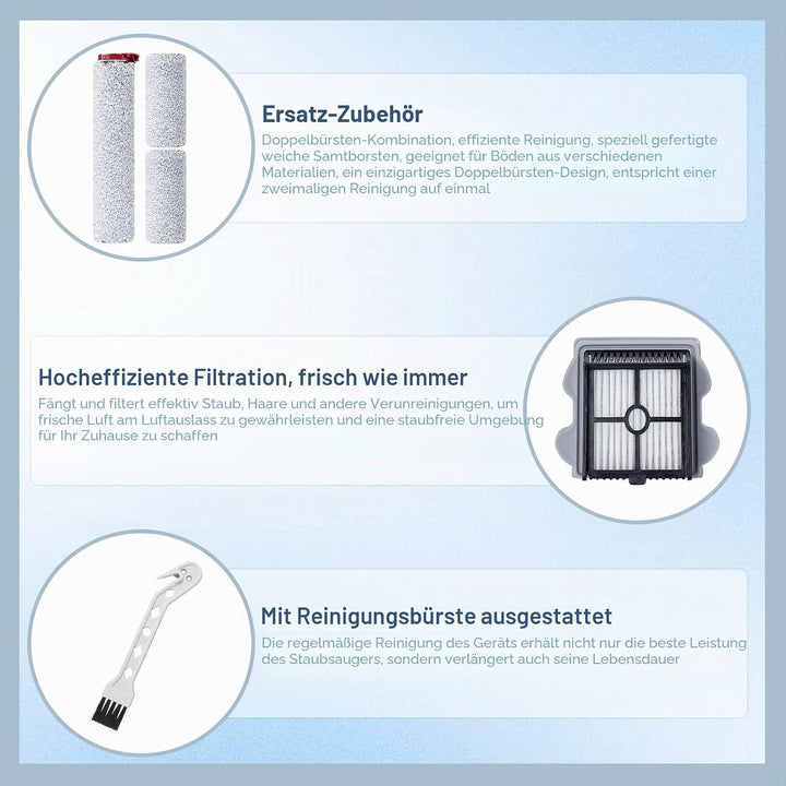 Bürstenrolle Filter Ersatzteile für Roborock Dyad Pro/Dyad Pro Combo Nass Trockensauger Kabelloser Z