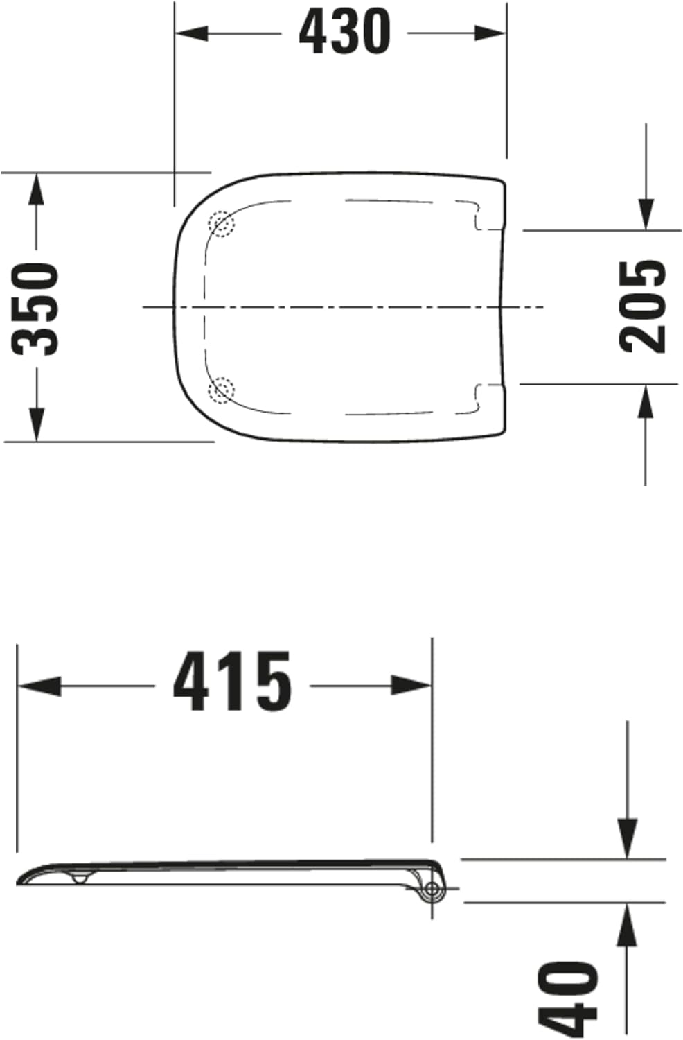 Duravit WC-Sitz D-Code Compact, Toilettendeckel aus Urea-Duroplast, Klodeckel mit Edelstahl Scharnie