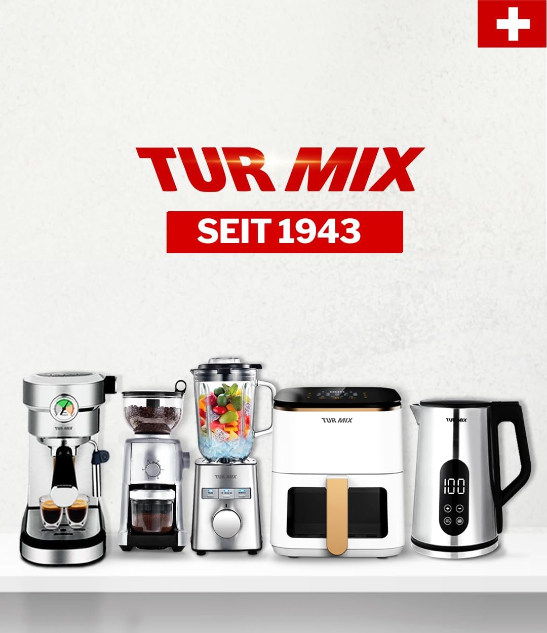 Turmix elektrische Kaffeemühle TX 190 – Kaffeemühle mit Kegelmahlwerk, 16 Stufen, 400 g Bohnenbehält