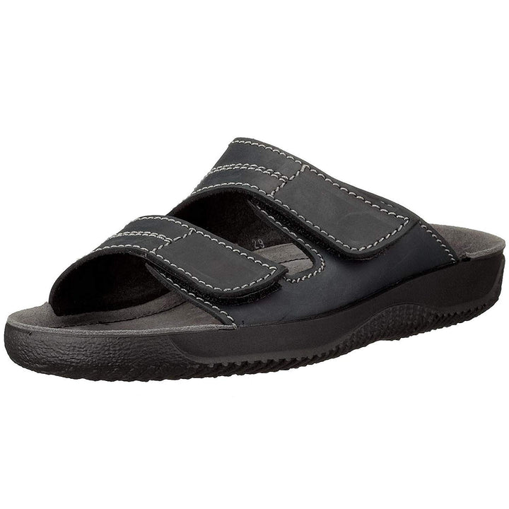 Rohde 1987 Soltau H Schuhe Sandalen Pantoletten Leder Clogs, Schwarz
