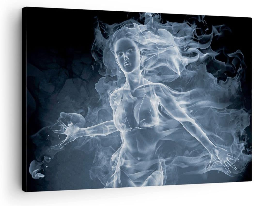Bilder auf Leinwand Mädchen rauch nebel kunst Leinwandbild 70x50cm Wandbilder Dekoration Wohnzimmer