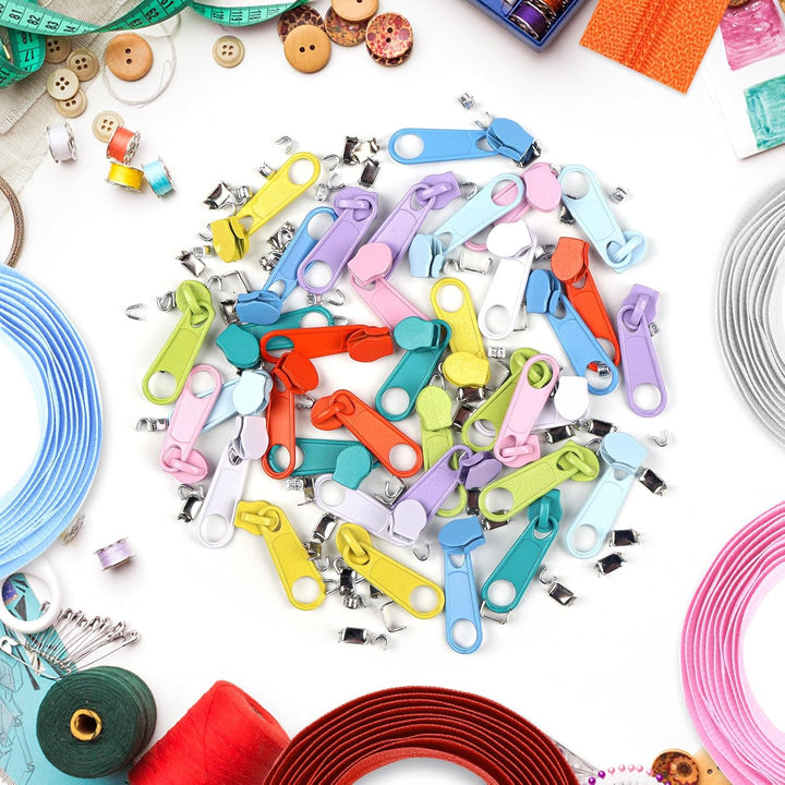 DOITEM 2,8 mm 10 Farben Reissverschlüsse 28 m Nylon-Endlos-Reissverschluss-Set mit Schieber und Reis