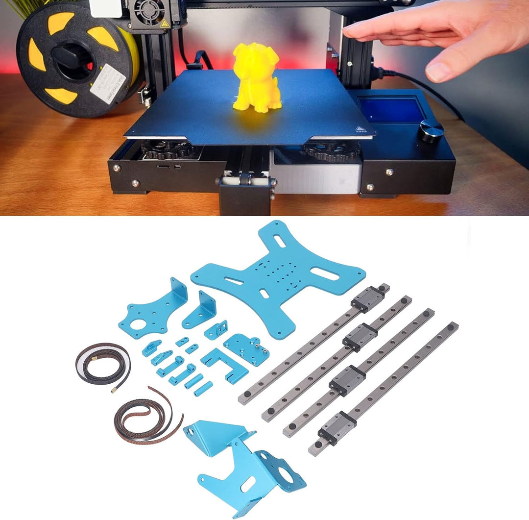 Fockety Modulares Y-Wagenplatten-Upgrade-Kit, 3D-Drucker-Upgrade-Kit mit Aluminiumplatte, Riemen, Sc
