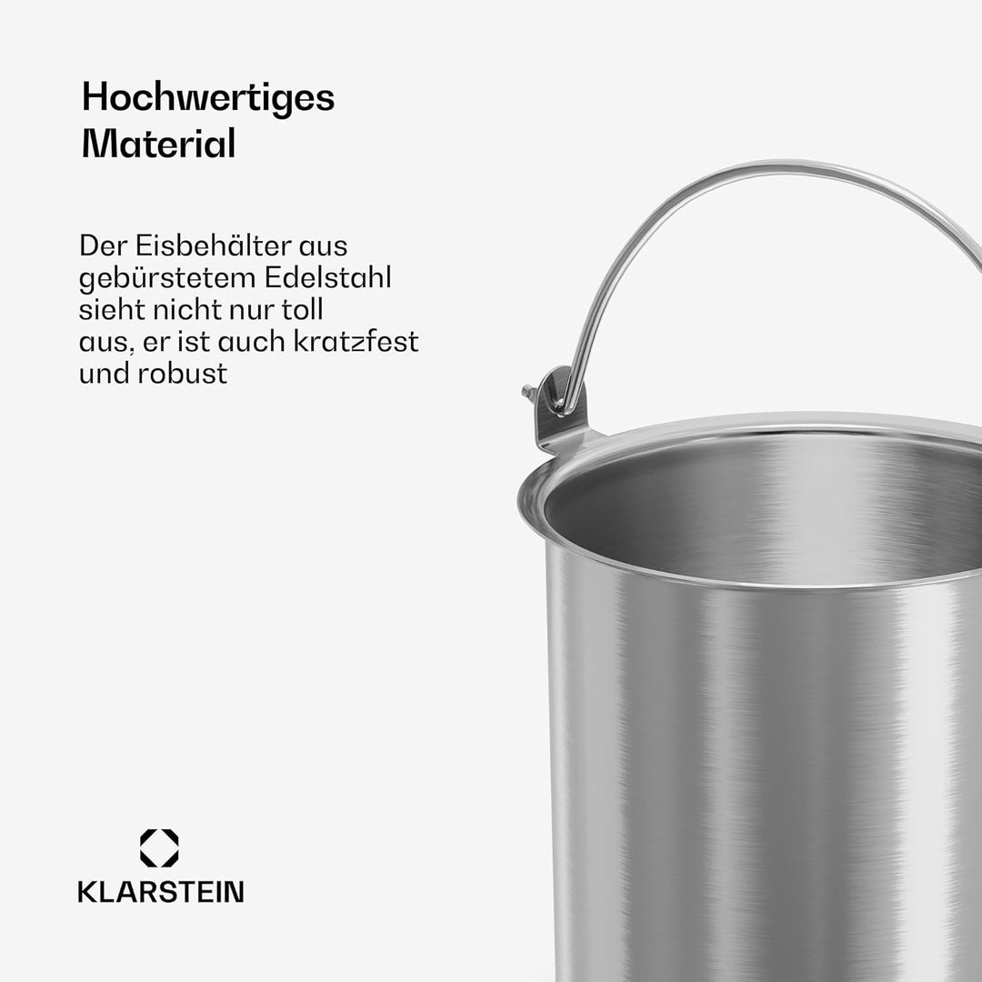 Klarstein FrostFusion Eisbehälter für Speiseeis – 1L Edelstahl, Spülmaschinenfest, Robust, Passend f