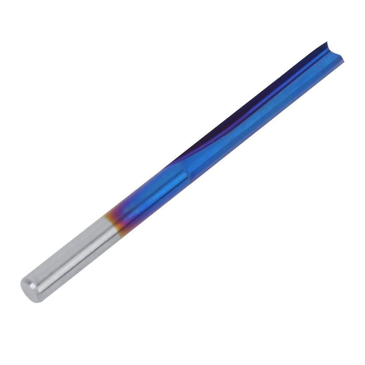 10Pcs 3.175mm CNC Fräser Hartmetall 2-Flöten Gerade Nano Blue Coating Schaftfräser, Grifffräswerkzeu