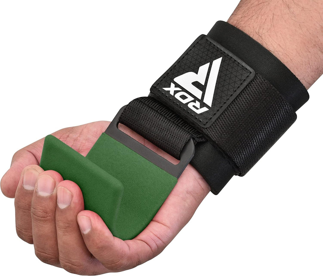 RDX Zughilfen Haken Krafttraining, 8mm Gepolstert Handgelenkschutz, Profi Bodybuilding Gewichtheben
