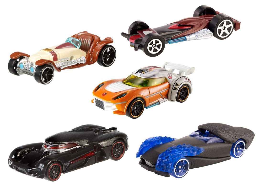 Mattel Hot Wheels CKK83 - Star Wars Episode VII Character Car, 5-er Pack