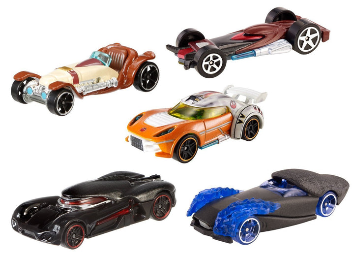 Mattel Hot Wheels CKK83 - Star Wars Episode VII Character Car, 5-er Pack