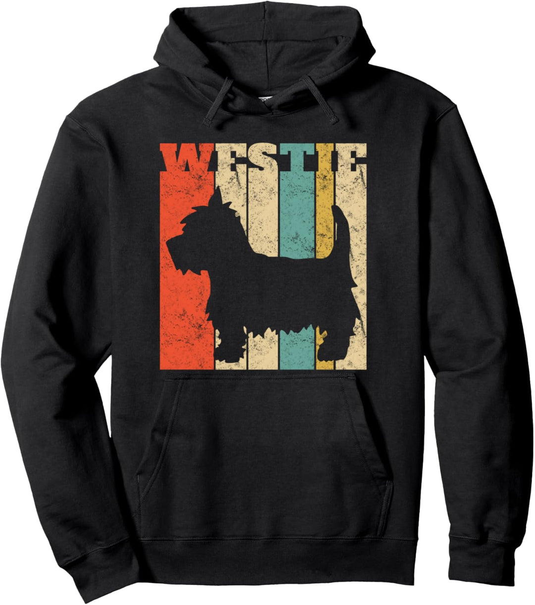 Retro, West Highland Terrier Hund, Westie Pullover Hoodie