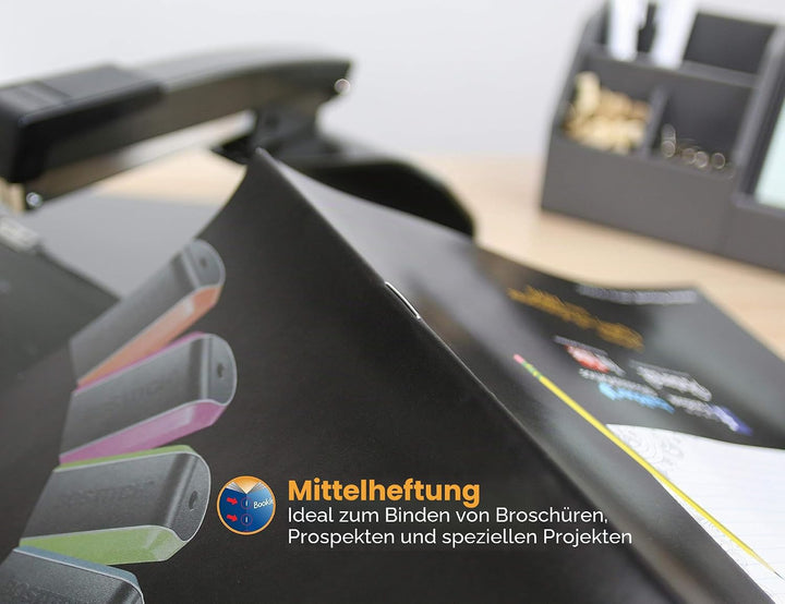 Bostitch Office No-Jam Hefter Heftgerät 20 Blatt einfache Buchbindung schwarz (B440SB), Saddle Stapl