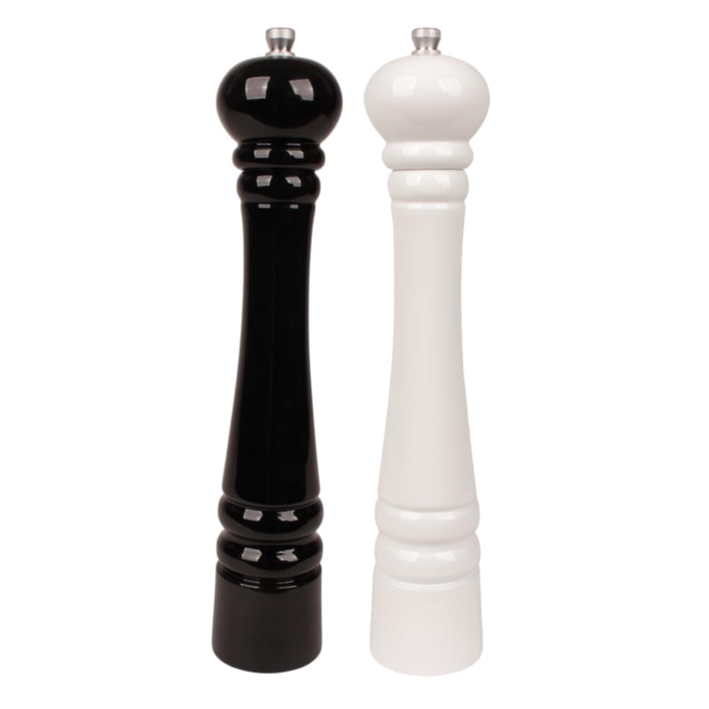 Woodcarver Salz- und Pfeffermühlen Set, 2er Set mit Metallmahlwerk, Gewürzmühlen aus Holz und Metall