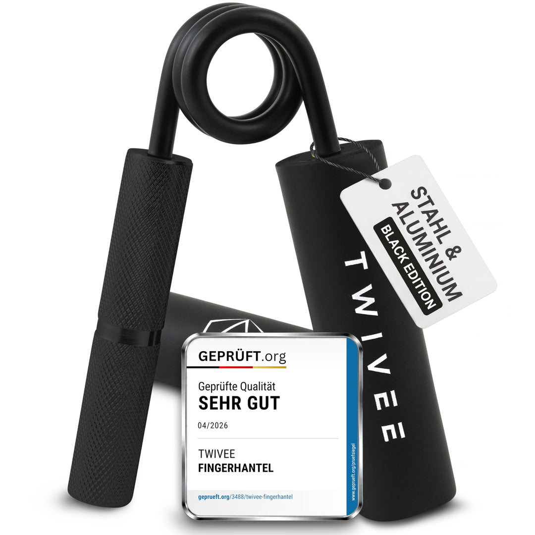 TWIVEE - Fingerhantel - Unterarmtrainer für maximale Griffkraft - Gripper aus gehärtetem Stahl und A