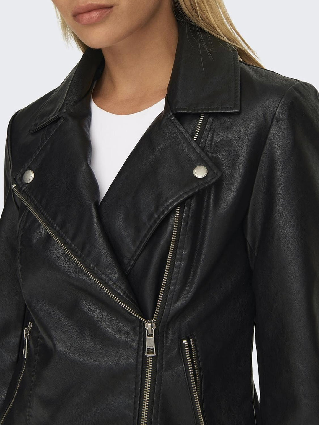 ONLY Female Kunstlederjacke ONLGEMMA Kunstlederjacke 38 Schwarz, 38 Schwarz
