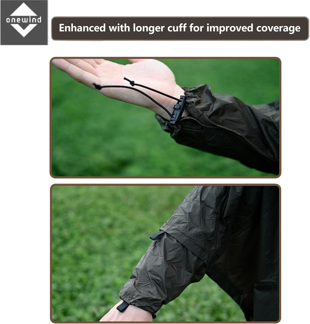 onewind Rucksack Regen Poncho Ultraleichte Kapuze Regenmantel L Olive Grün-270cm*170cm, L Olive Grün