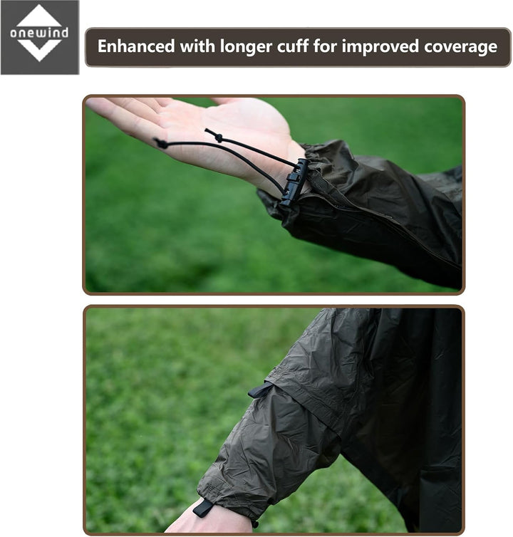 onewind Rucksack Regen Poncho Ultraleichte Kapuze Regenmantel L Olive Grün-270cm*170cm, L Olive Grün