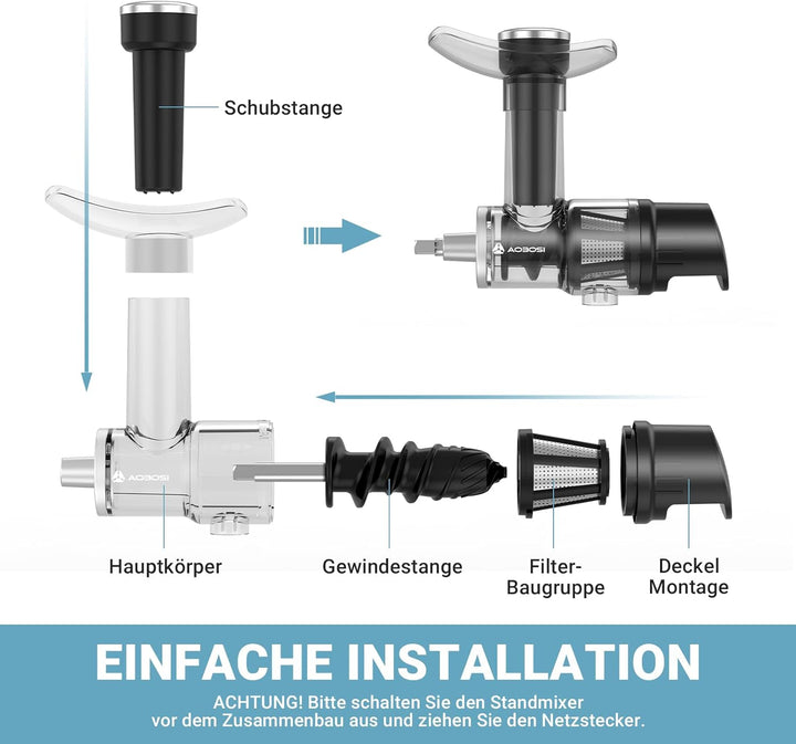 Entsafterzubehör Für Kitchen Aid-Zubehör - Entsafter Aufsatz Set Für KitchenAid Mixer - Entsafter-Zu