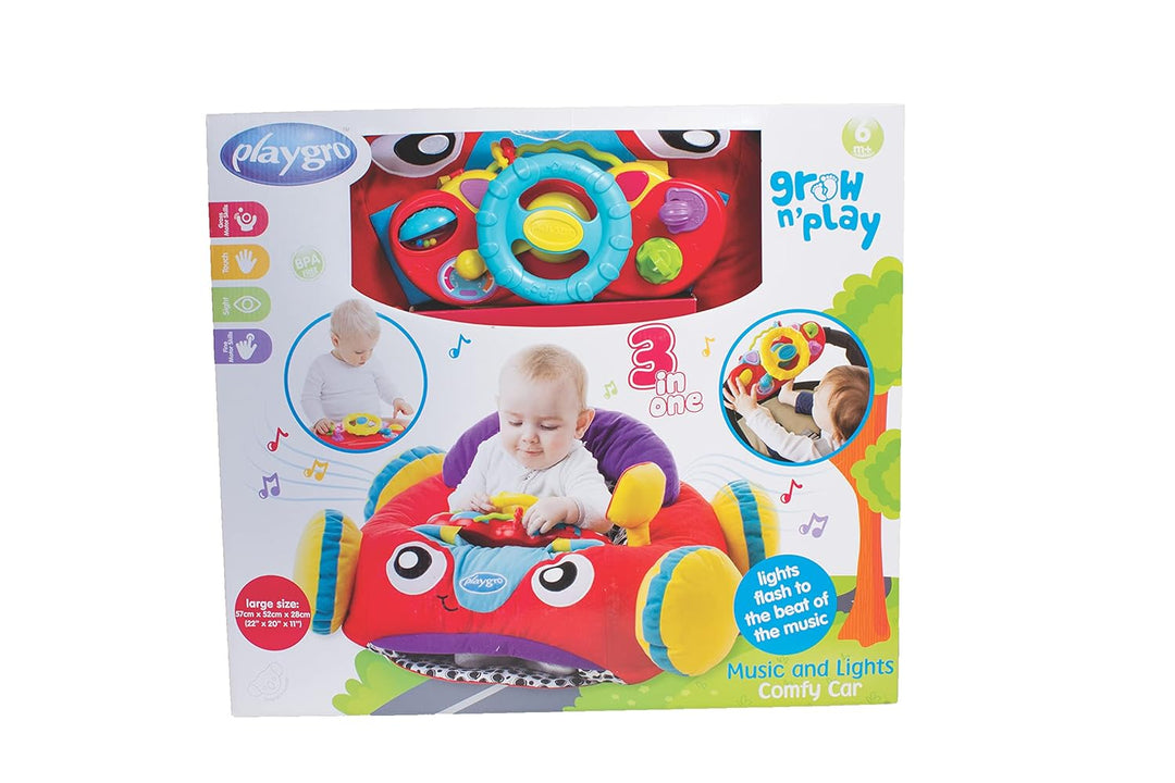 Playgro Tumble Jungle Peek in Roller P Plüschauto in versandfähiger nachhaltiger Verpackung, Plüscha