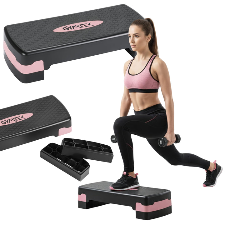 Queenfit Step für Aerobic - Ihr anpassbares Fitnessgerät für zuhause 2-stufig, 2-stufig