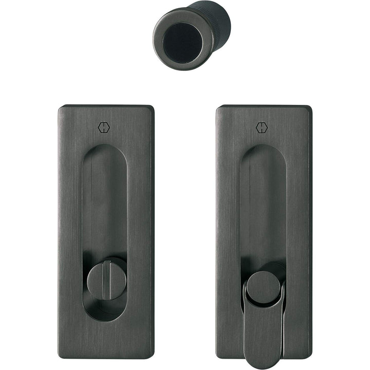 Hoppe 11733408 M464 Schiebetürmuschel, schwarz schwarz satiniert, schwarz satiniert