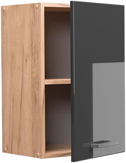 Vicco Hängeschrank R-Line, Anthrazit Hochglanz/Goldkraft Eiche, 40 cm Anthrazit Hochglanz Hängeschra