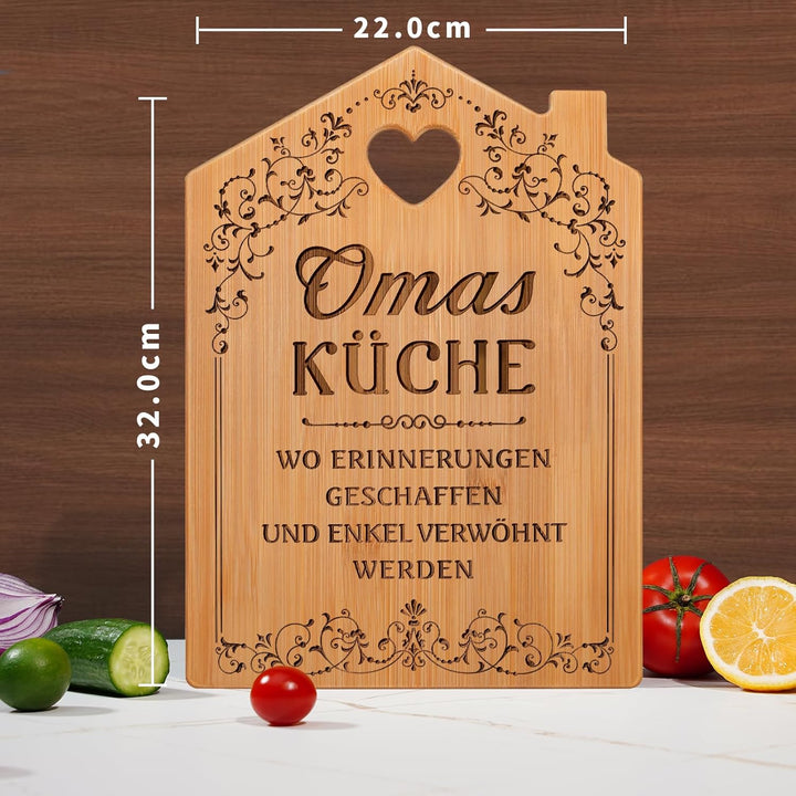 Oma Geschenk - Graviertes Bambus Schneidebrett, Oma Geschenk Geburtstag, Beste Oma Geschenke, Geburt