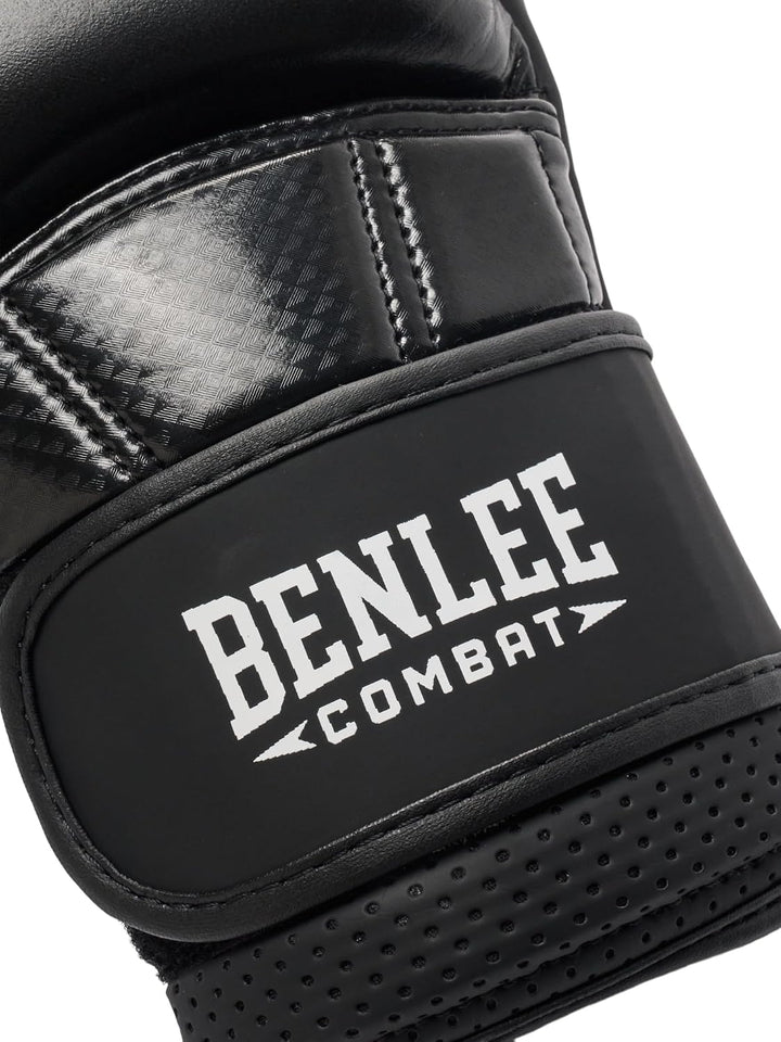 BENLEE MMA Sparring- Handschuhe aus Leder/Kunstleder Mix Flux Black/White L-XL, Black/White L-XL