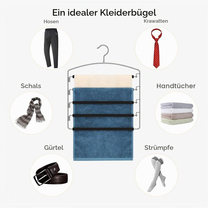 Housolution 35 cm Platzsparend Hosenbügel, 2 Stück Metall Hosenbügel | Kleiderbügel mit Rutschfester