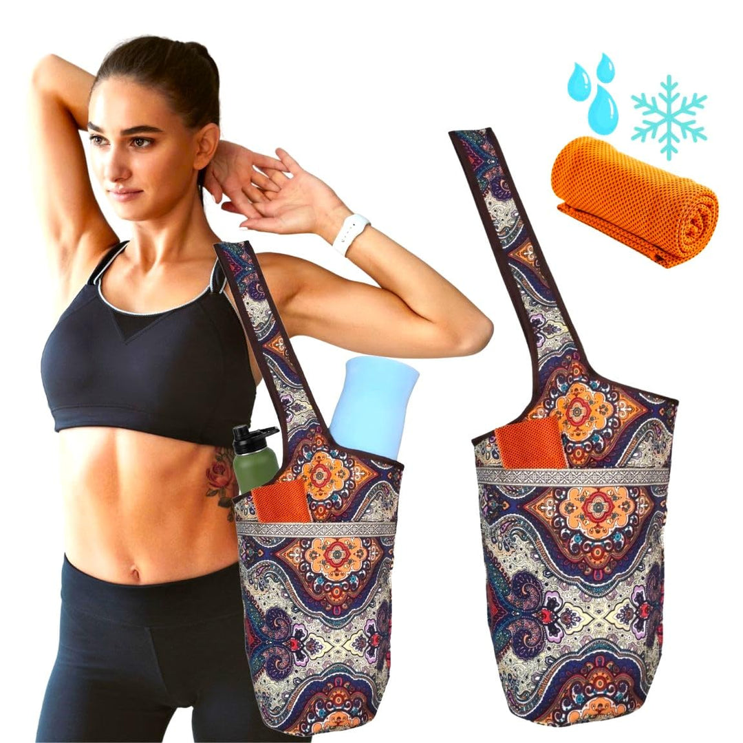 Yoga-Tasche für Matte und Handtuch, Kühltasche, Damen, für Matte, Handtuch, Mikrofaser, Yogatasche,