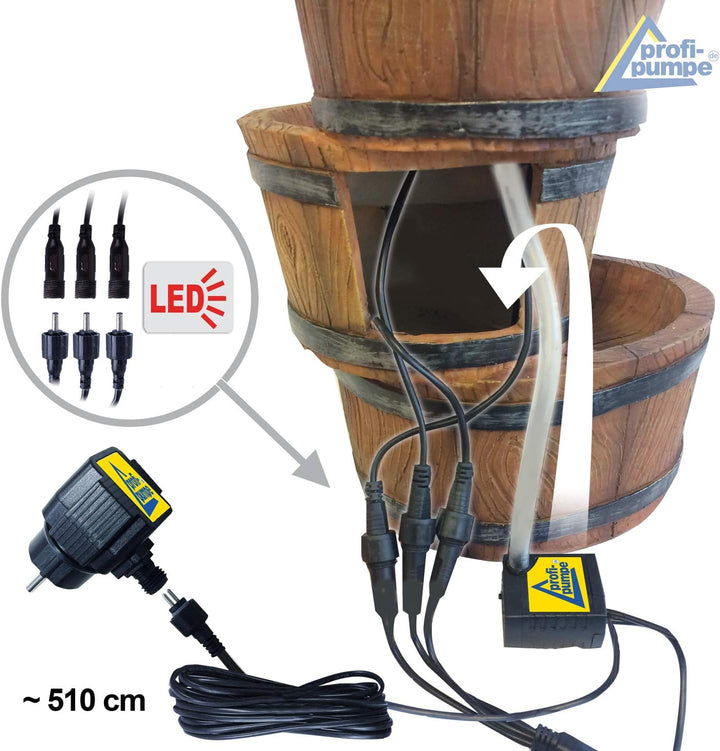 Gartenbrunnen Brunnen Zierbrunnen Zimmerbrunnen Springbrunnen Brunnen mit LED-Licht 230V Wasserspiel