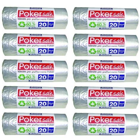 Unbekannt Poker Bama Sac Müllbeutel, 60 x 65 cm, 10 Packungen à 20 Stück