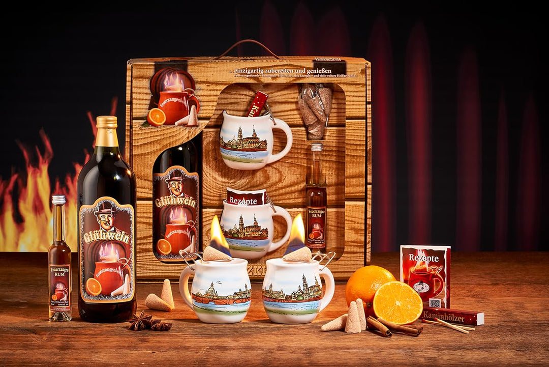 Geschenkset, Schatzkiste, Weiss/Dresden - für Feuerzangenbowle